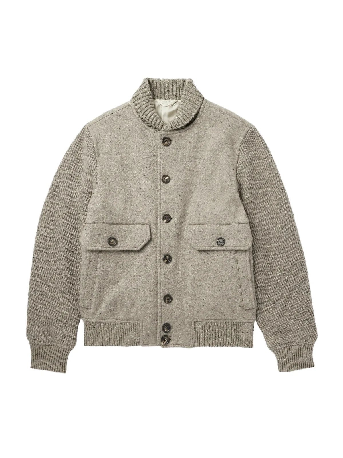 Shawl-Collar Wool and Cashmere-Blend Bomber Jacket - Men Shawl-Collar Wool and Cashmere-Blend Bomber Jacket - Men
