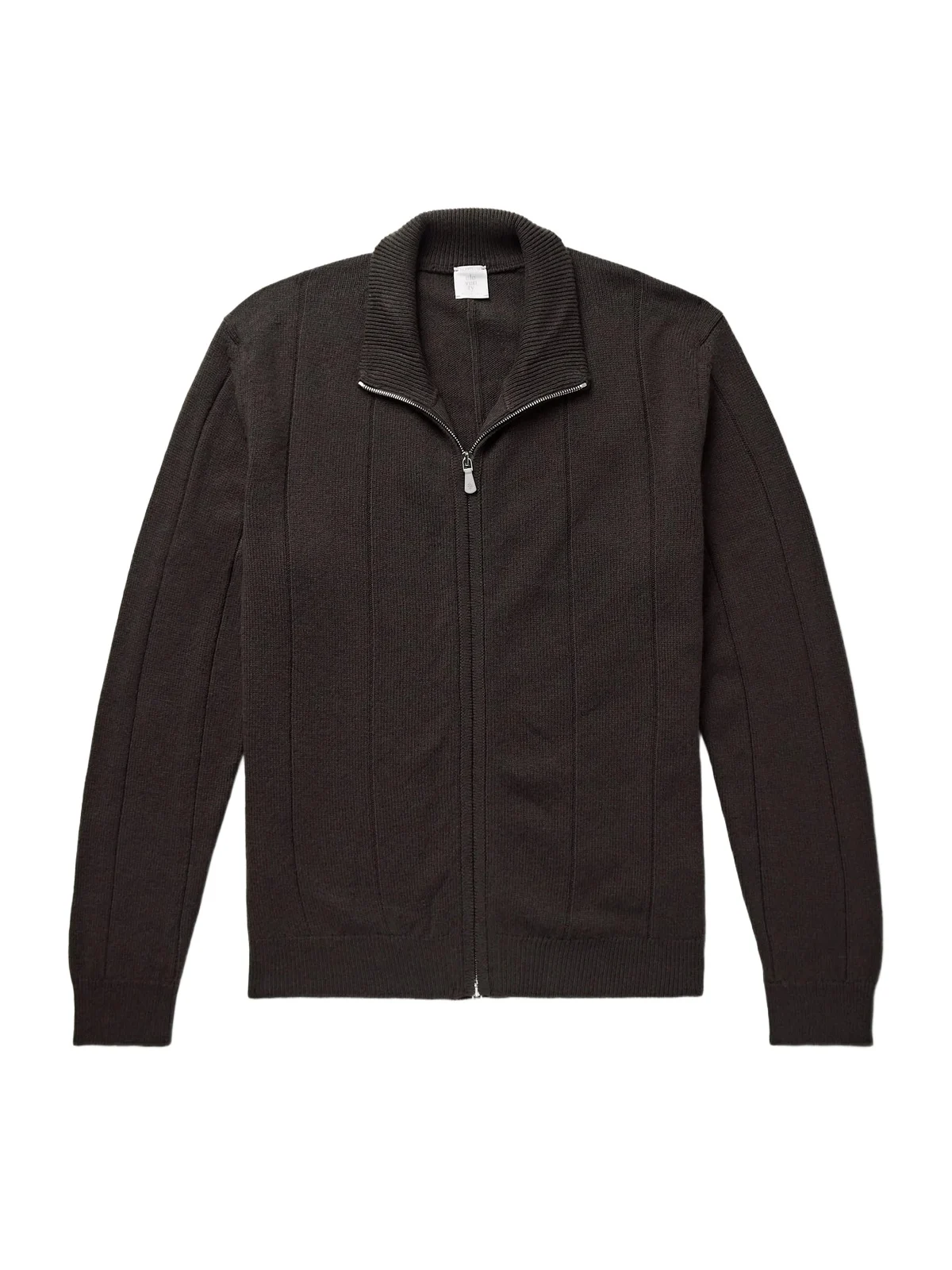 Ribbed Wool Zip-Up Cardigan - Men