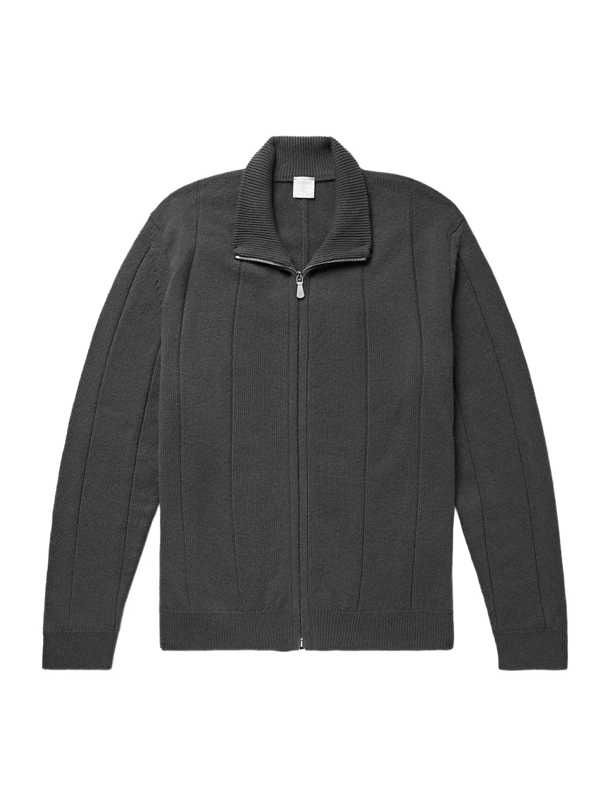Ribbed Wool Zip-Up Cardigan - Men