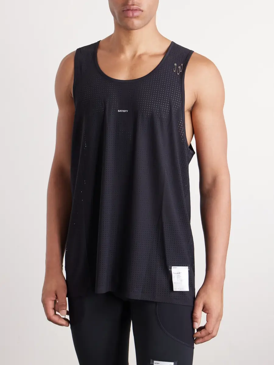 Satisfy Embellished Logo-Appliquéd Space-O™ Mesh Tank Top - Men | Thumbnail 3