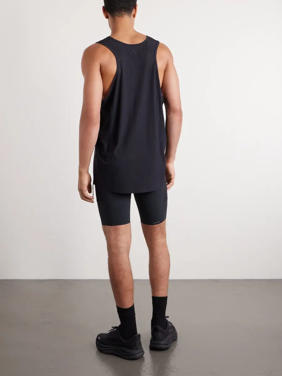Satisfy Embellished Logo-Appliquéd Space-O™ Mesh Tank Top - Men | Thumbnail 4