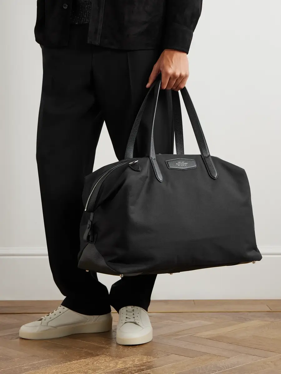 Smythson Norton Leather-Trimmed Canvas Weekend Bag - Men | Thumbnail 2 Smythson Norton Leather-Trimmed Canvas Weekend Bag - Men | Thumbnail 2