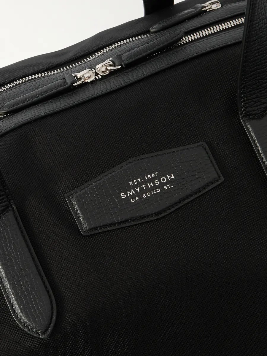 Smythson Norton Leather-Trimmed Canvas Weekend Bag - Men | Thumbnail 4 Smythson Norton Leather-Trimmed Canvas Weekend Bag - Men | Thumbnail 4