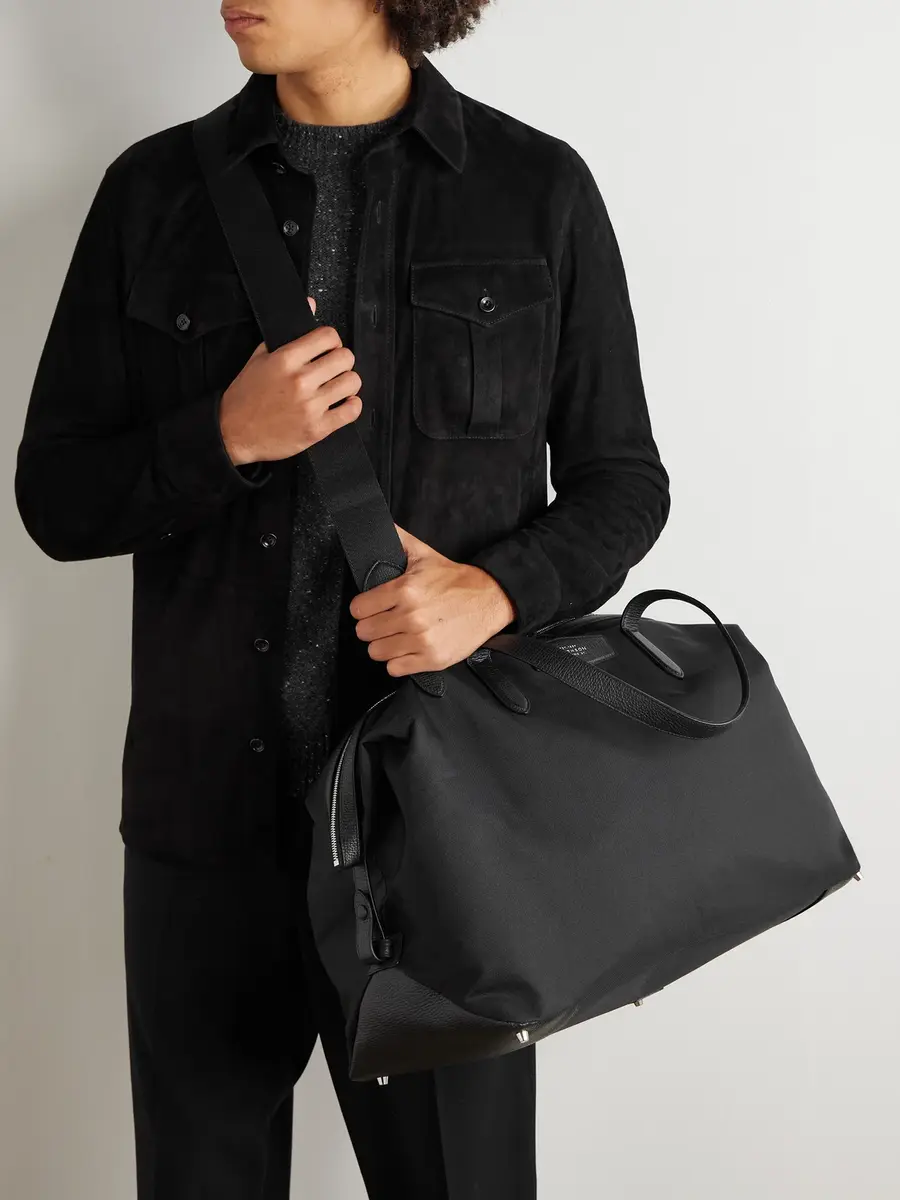 Smythson Norton Leather-Trimmed Canvas Weekend Bag - Men | Thumbnail 6 Smythson Norton Leather-Trimmed Canvas Weekend Bag - Men | Thumbnail 6