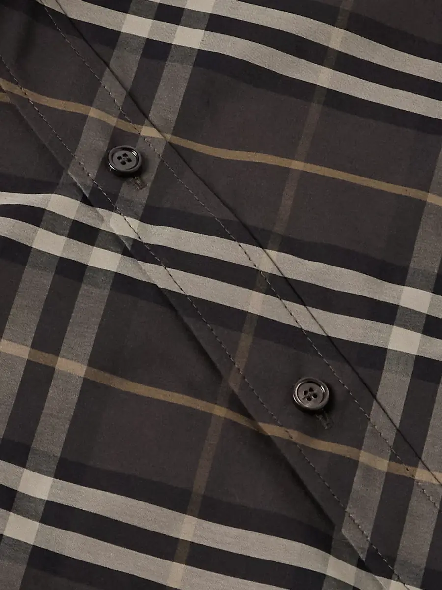 Burberry Checked Cotton Shirt - Men | Thumbnail 4 Burberry Checked Cotton Shirt - Men | Thumbnail 4