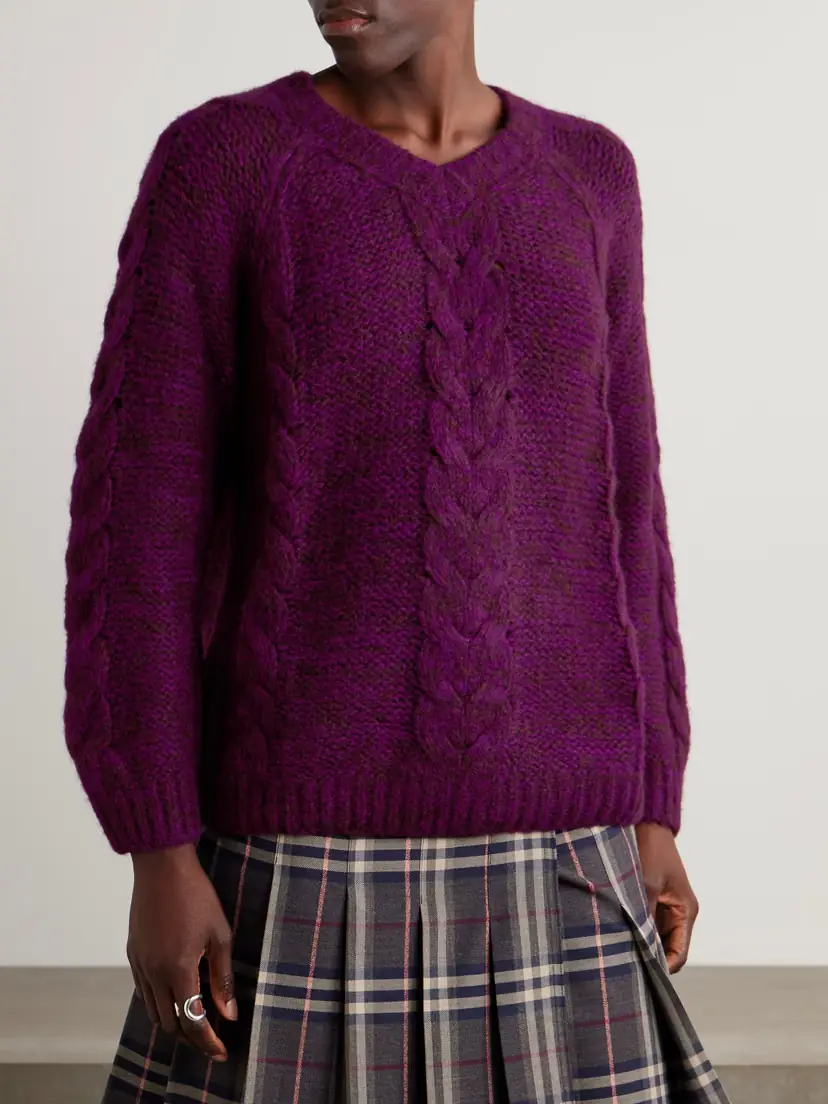 BODE Eiderdown Cable-knit Alpaca, Mohair And Silk-blend Sweater | Thumbnail 3
