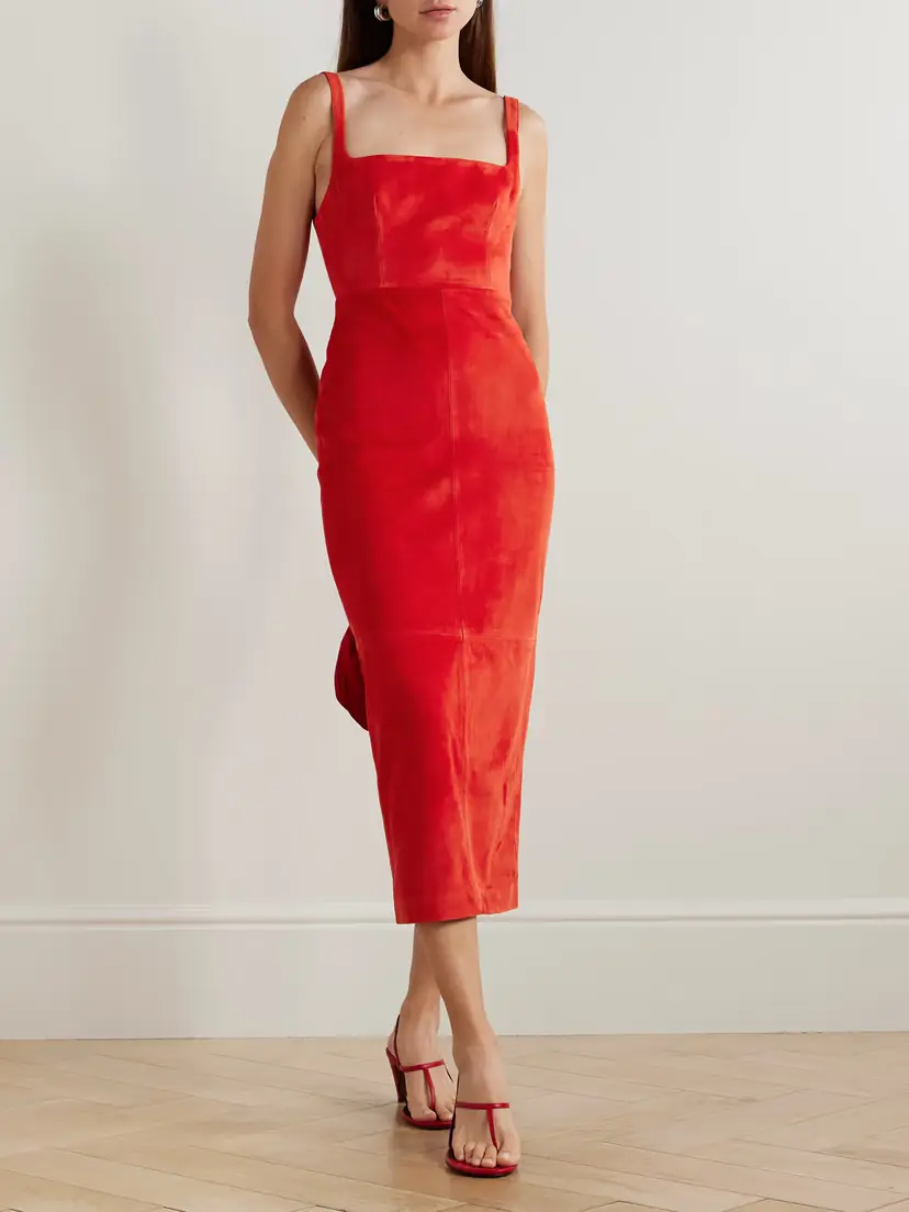 Alex Perry Singlet Suede Midi Dress | Thumbnail 2