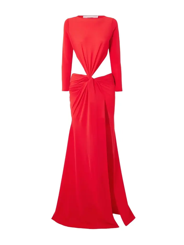 Alex Perry Open-back Twisted-front Recycled-crepe Gown | Thumbnail 1 Alex Perry Open-back Twisted-front Recycled-crepe Gown | Thumbnail 1