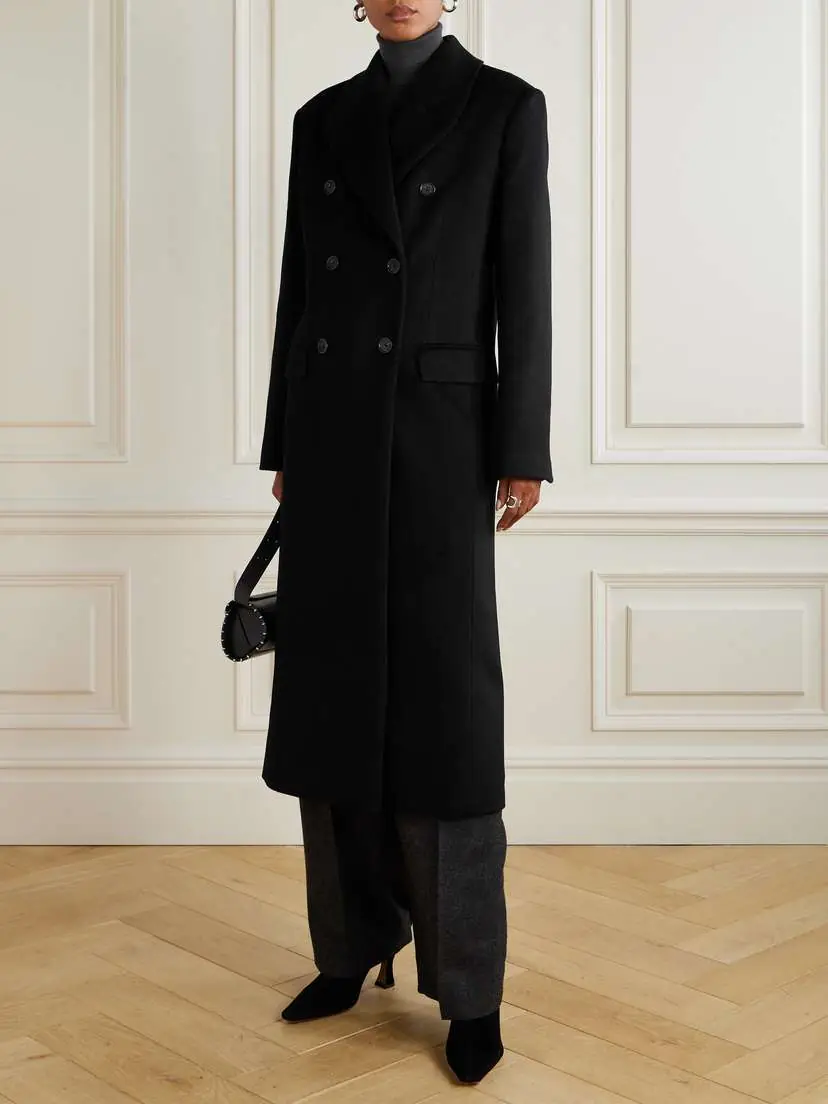 TOTEME Double-breasted Brushed Recycled-cashmere Coat | Thumbnail 3