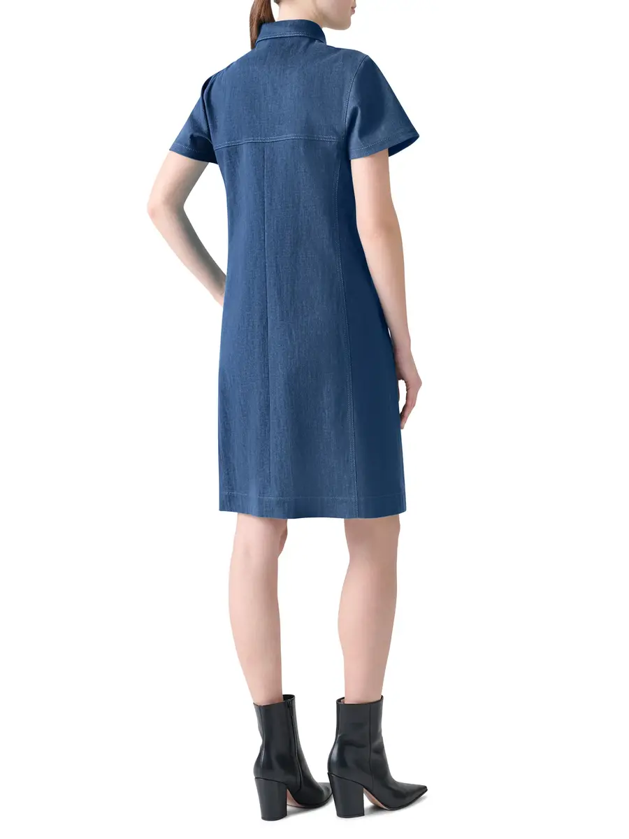 Akris Cotton Denim Polo Dress | Thumbnail 4 Akris Cotton Denim Polo Dress | Thumbnail 4