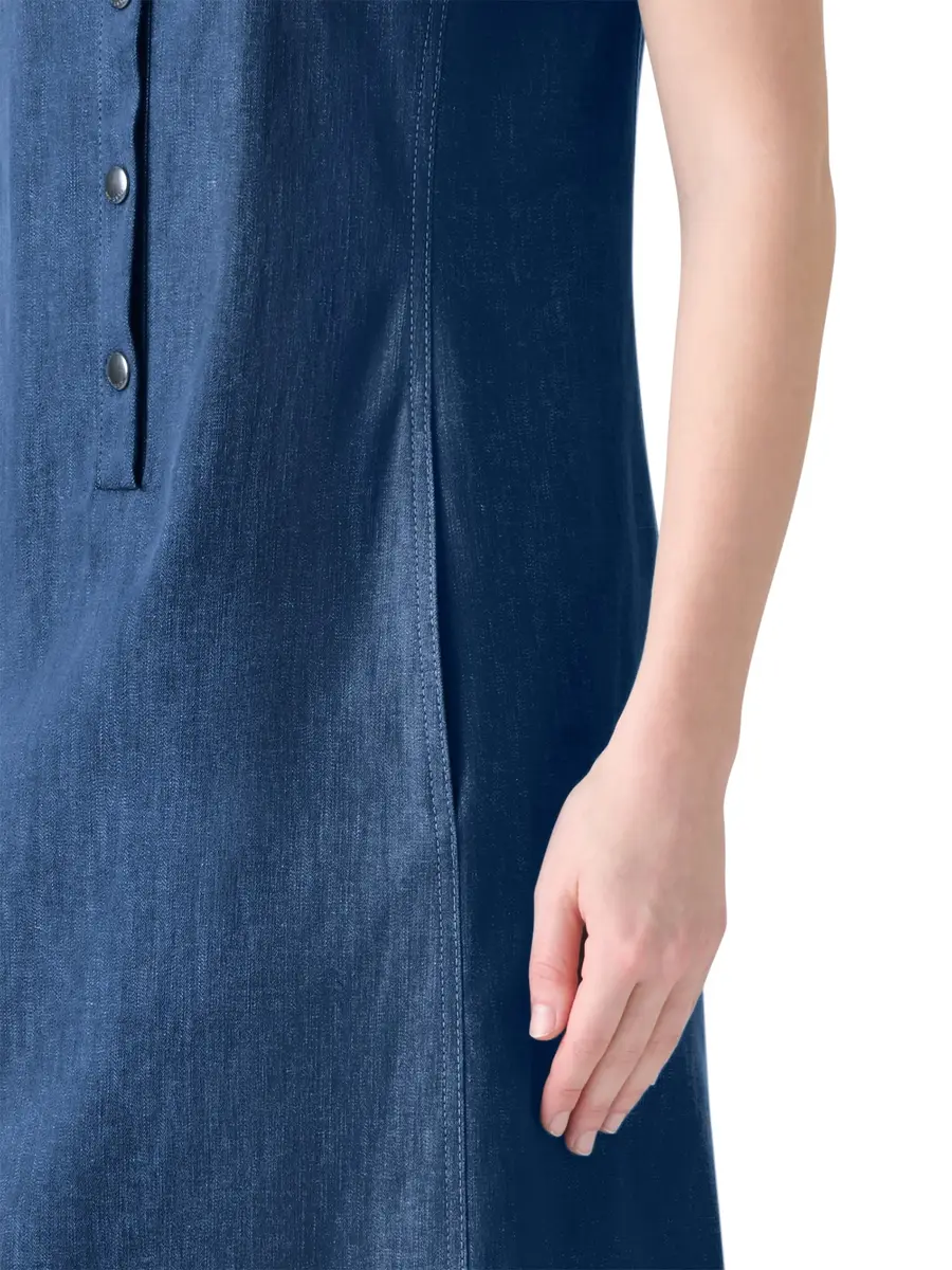 Akris Cotton Denim Polo Dress | Thumbnail 5 Akris Cotton Denim Polo Dress | Thumbnail 5