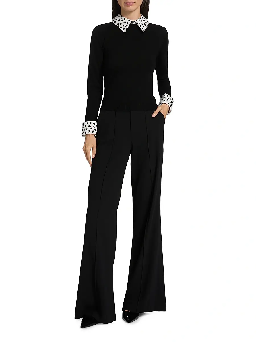 Alice + Olivia Women's Porla Wool Collared Sweater | Thumbnail 2 Alice + Olivia Women's Porla Wool Collared Sweater | Thumbnail 2