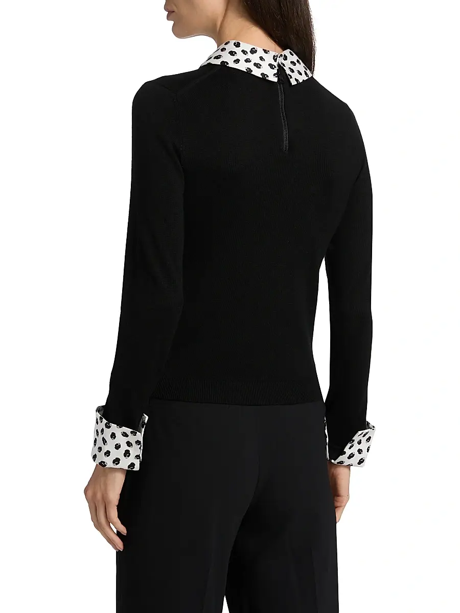 Alice + Olivia Women's Porla Wool Collared Sweater | Thumbnail 5 Alice + Olivia Women's Porla Wool Collared Sweater | Thumbnail 5