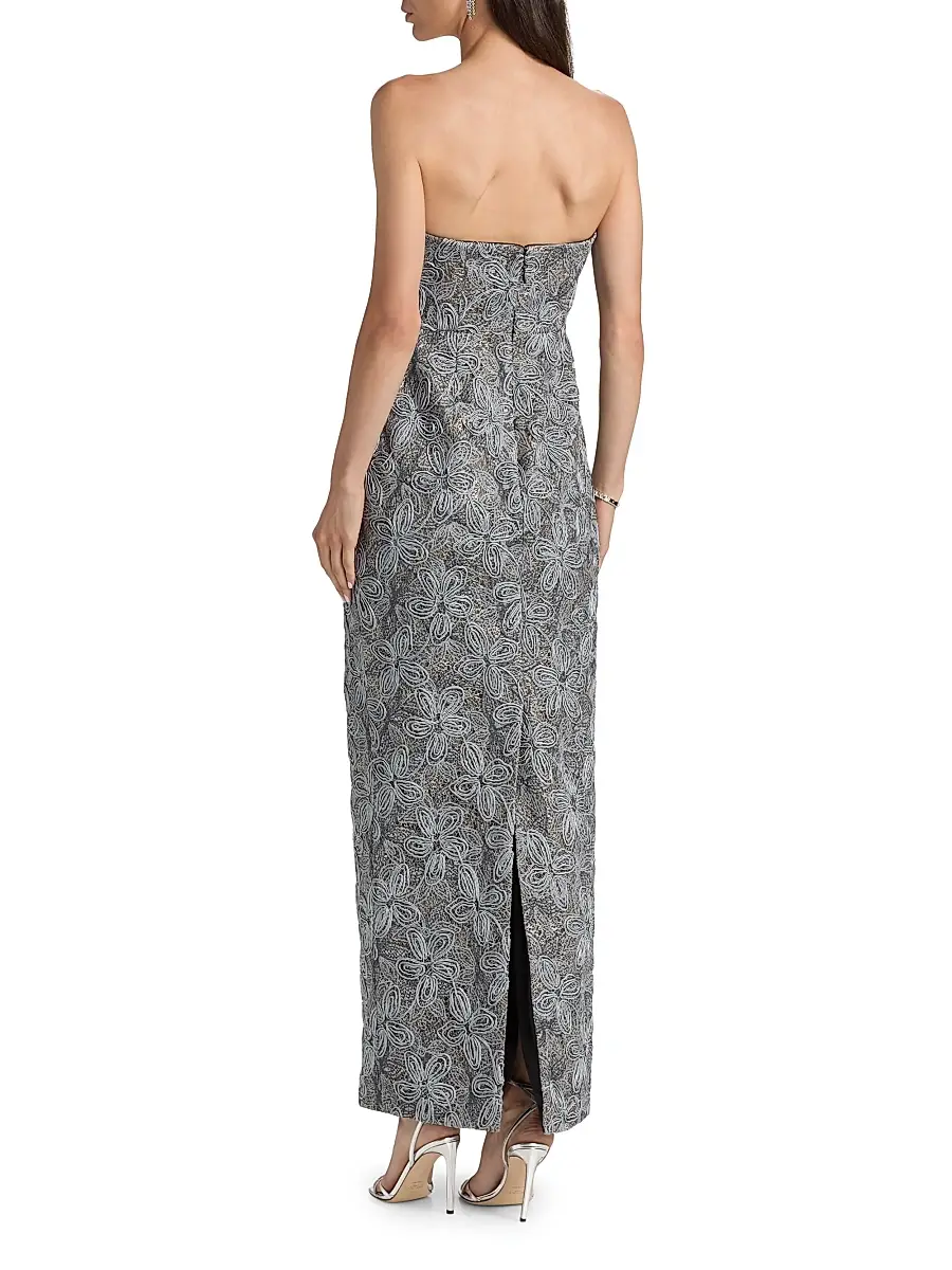 Milly Women's Meredith Floral-Embroidered Maxi Dress | Thumbnail 5 Milly Women's Meredith Floral-Embroidered Maxi Dress | Thumbnail 5