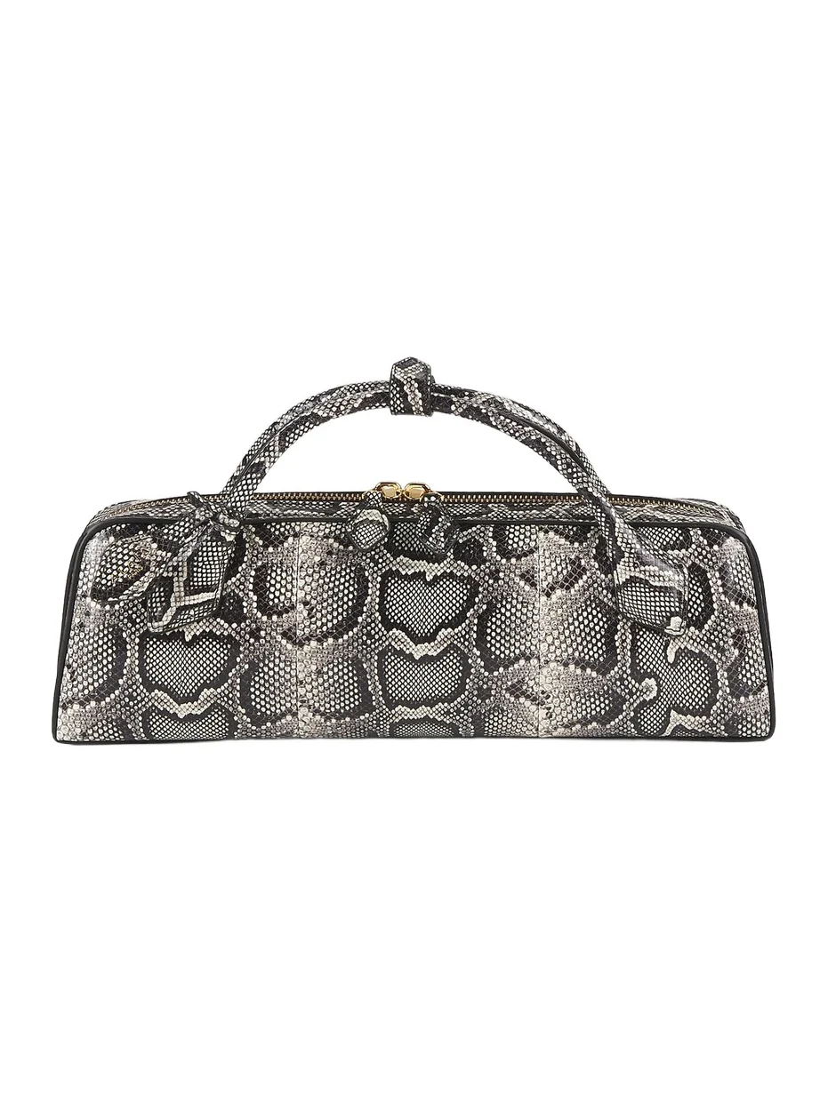 ALAÏA Women's Teckel Snakeskin-Embossed Leather Clutch