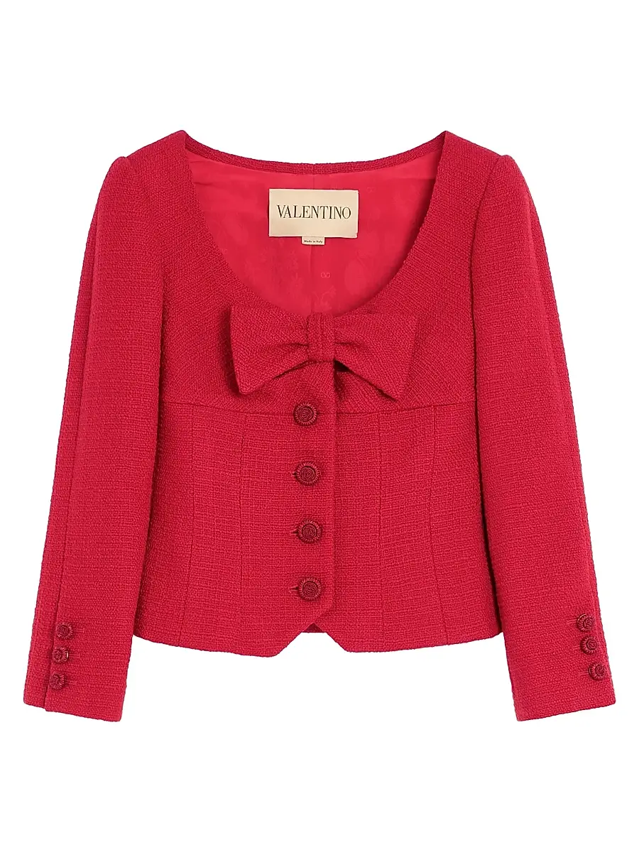 Valentino Garavani Women's Short Jacket in Plain Wool Tweed - Paris | Image 1 Valentino Garavani Women's Short Jacket in Plain Wool Tweed - Paris | Image 1