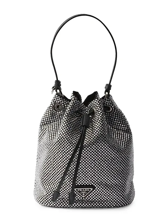 Women's Crystal-Studded Satin Mini-Bag