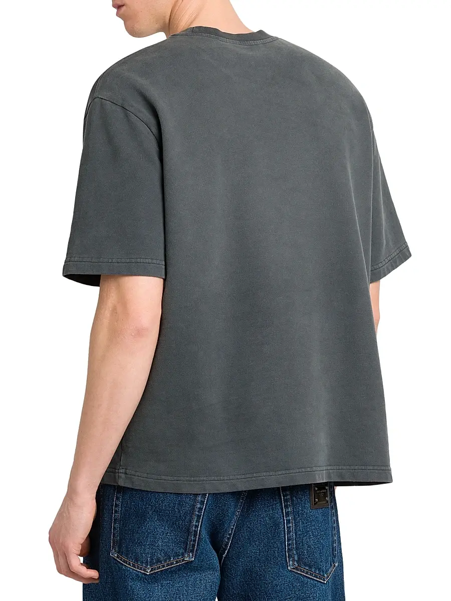 Dolce & Gabbana Men's Logo Cotton Crewneck T-Shirt - Grigioscurissimo | Thumbnail 5 Dolce & Gabbana Men's Logo Cotton Crewneck T-Shirt - Grigioscurissimo | Thumbnail 5