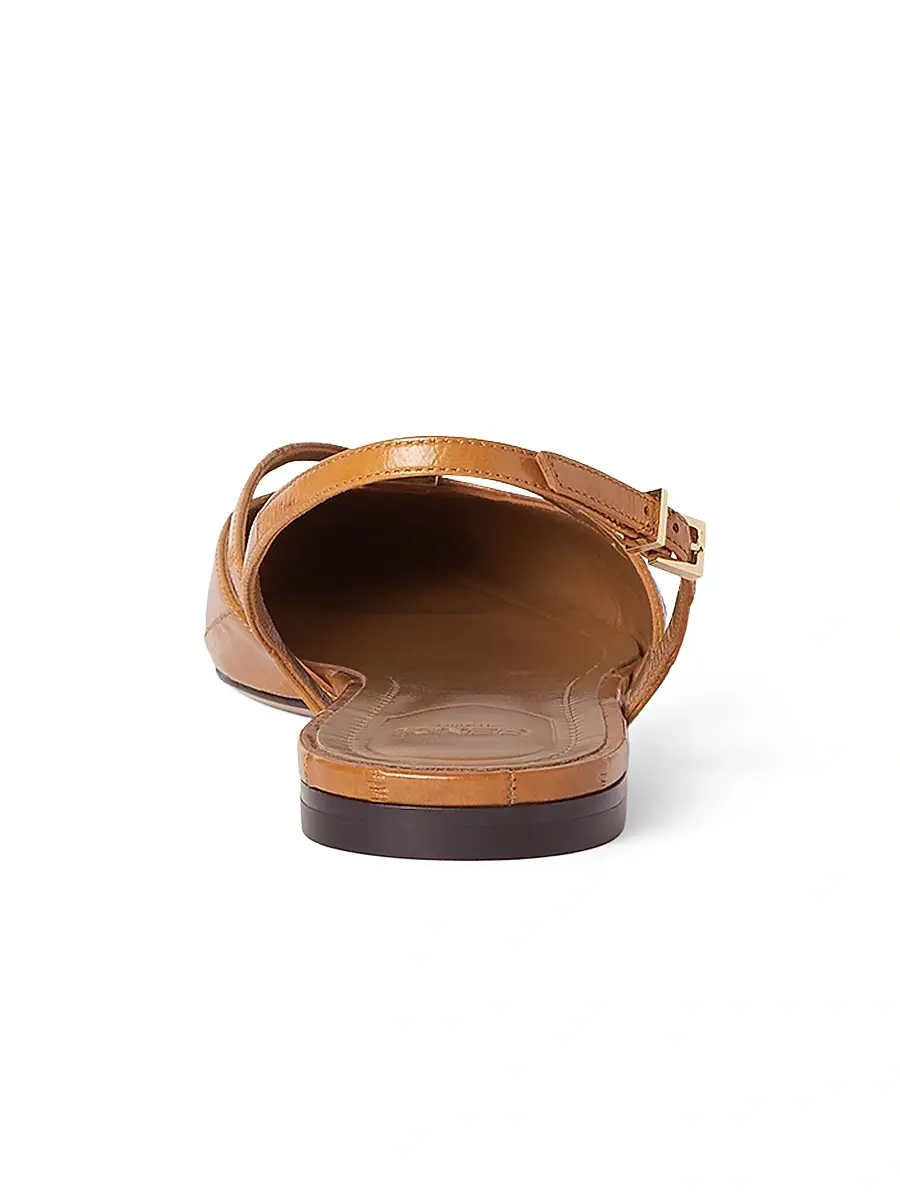 Fendi Women's FFold Leather Slingback Flats - Beige | Thumbnail 3 Fendi Women's FFold Leather Slingback Flats - Beige | Thumbnail 3