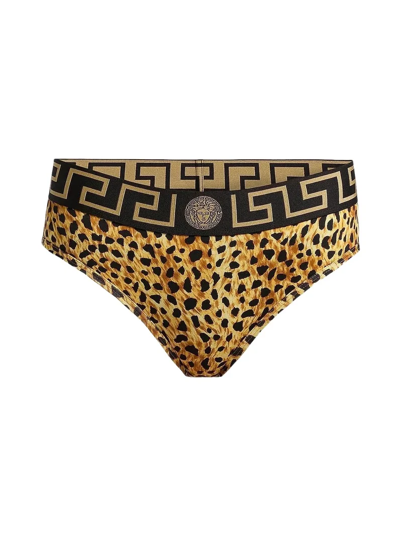 Versace Women's Cheetah-Print Stretch-Cotton Jersey Underwear