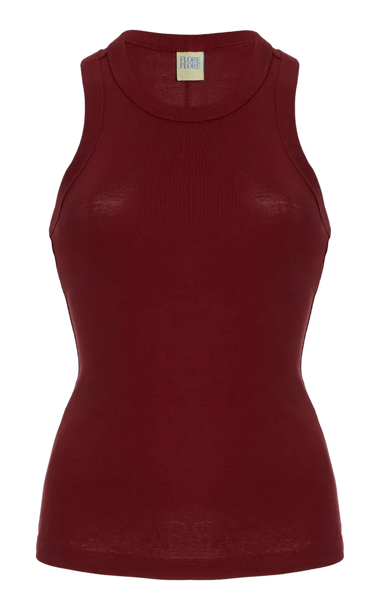 Flore Flore Hannah Organic Cotton Tank Top - Burgundy | Image 1 Flore Flore Hannah Organic Cotton Tank Top - Burgundy | Image 1