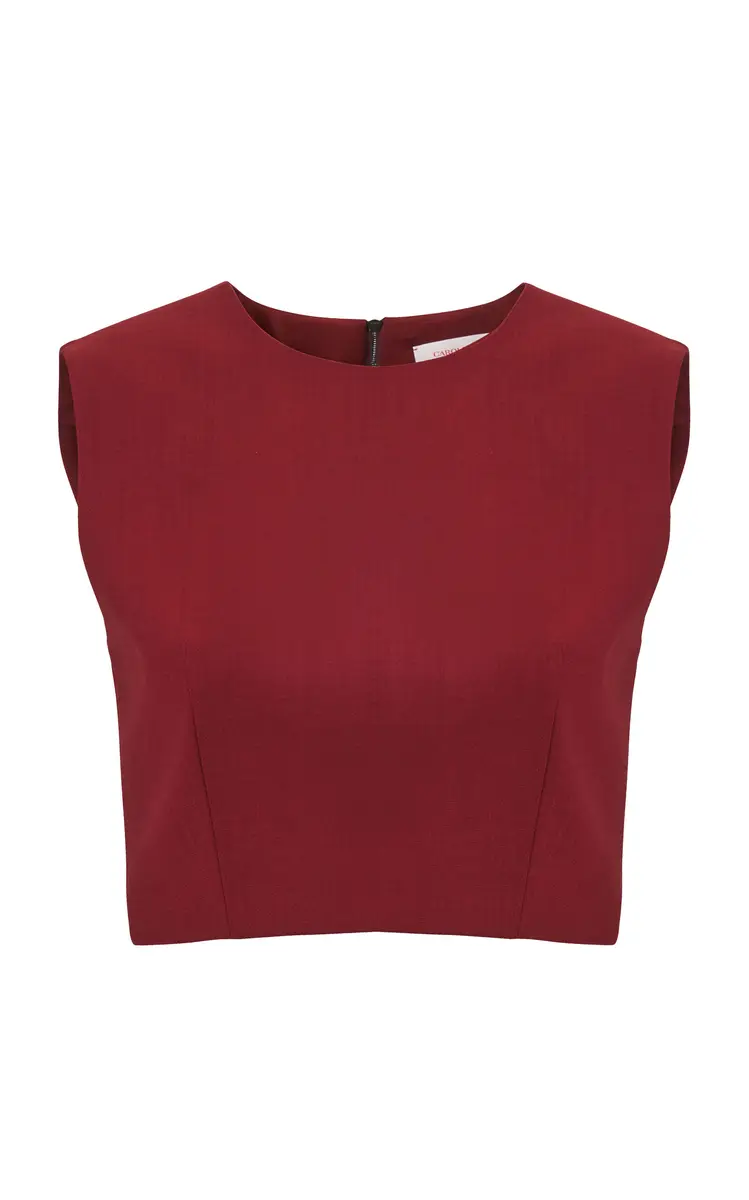 Carolina Herrera Cropped Bi-Stretch Wool Tailored Top | Thumbnail 5