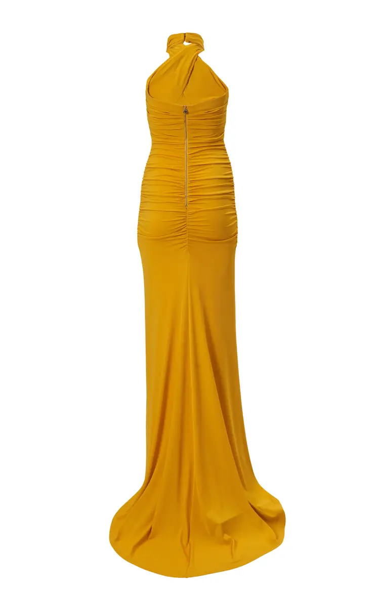 Carolina Herrera Ruched Jersey Halter Gown | Thumbnail 5 Carolina Herrera Ruched Jersey Halter Gown | Thumbnail 5