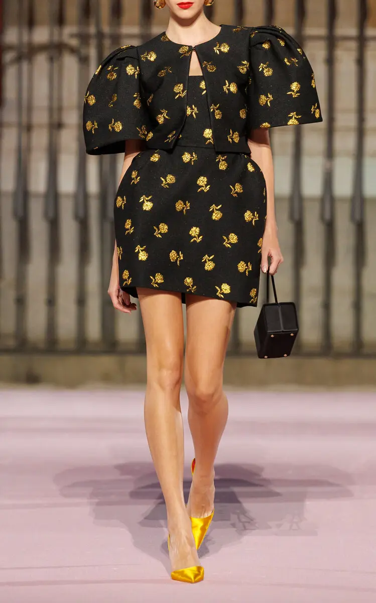 Carolina Herrera Bell-Shaped Carnation Jacquard Mini Dress | Thumbnail 2