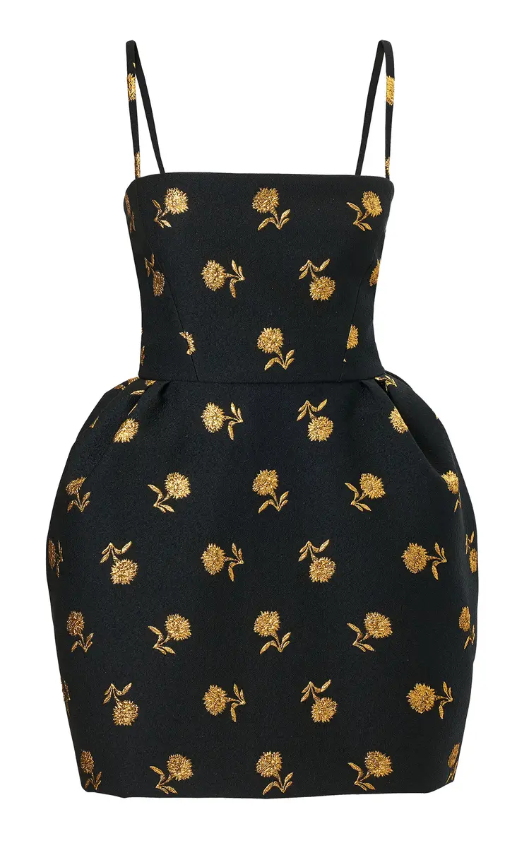 Carolina Herrera Bell-Shaped Carnation Jacquard Mini Dress | Thumbnail 4