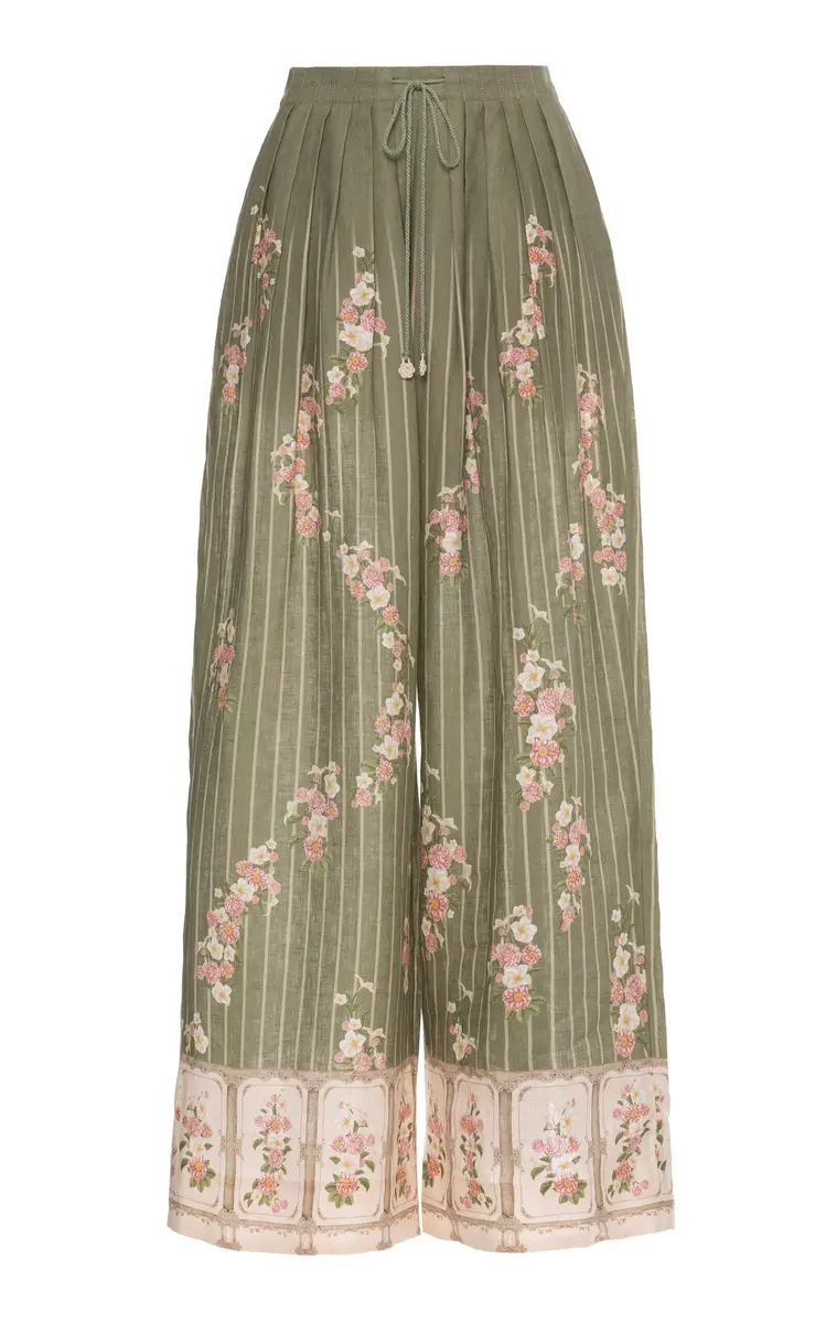 Agua by Agua Bendita Cocada Paraiso Embroidered Linen Trousers | Thumbnail 4