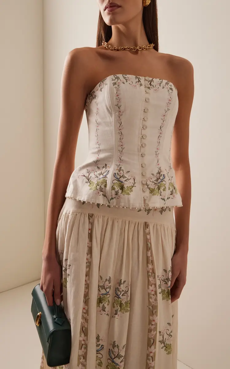 Agua by Agua Bendita Abelia Anhelo Printed Linen Corset Top | Thumbnail 6 Agua by Agua Bendita Abelia Anhelo Printed Linen Corset Top | Thumbnail 6