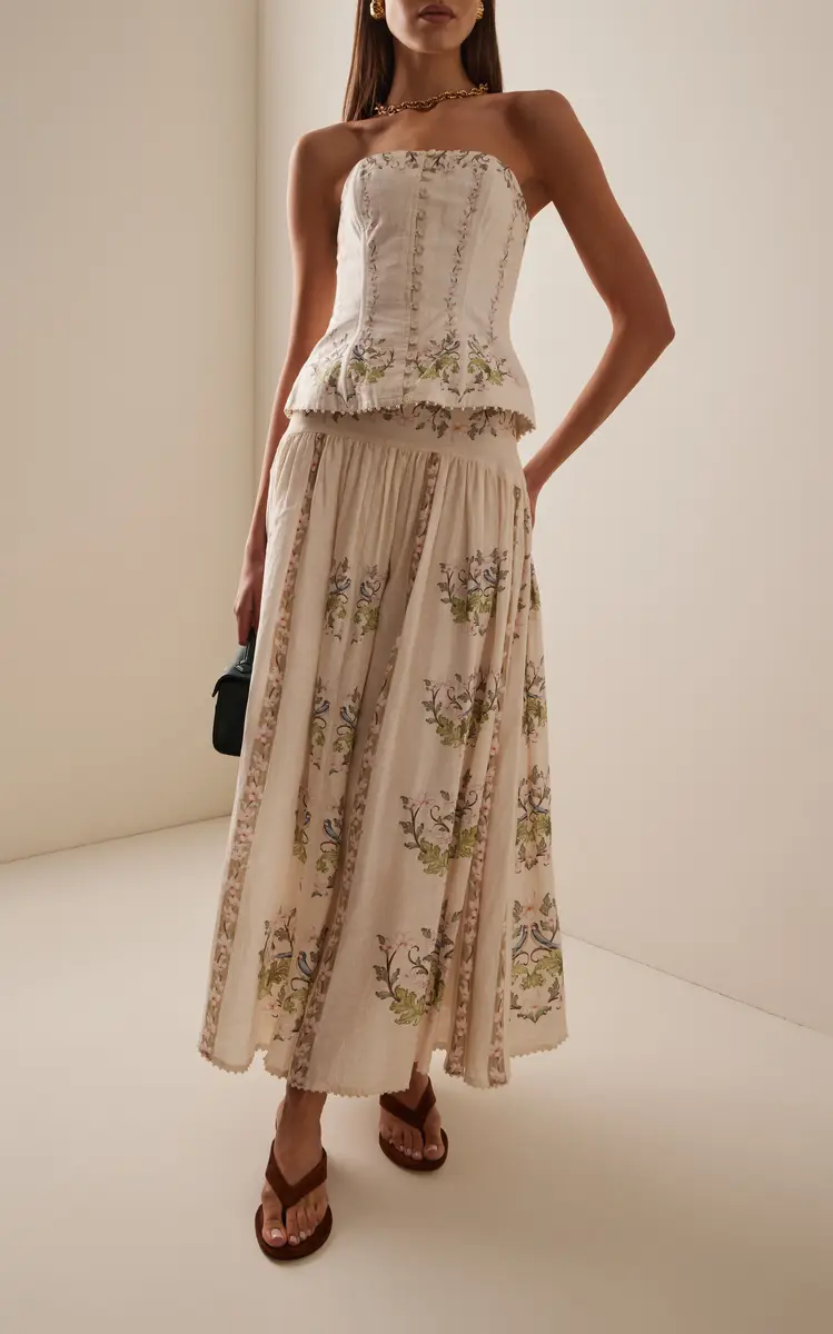 Agua by Agua Bendita Abelia Anhelo Printed Linen Corset Top | Thumbnail 7 Agua by Agua Bendita Abelia Anhelo Printed Linen Corset Top | Thumbnail 7