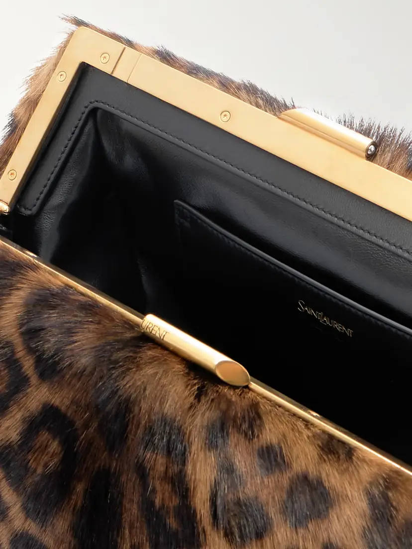 Saint Laurent Leopard-print Calf Hair Clutch | Thumbnail 5