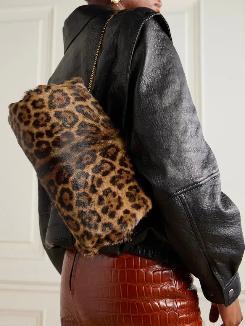 Saint Laurent Leopard-print Calf Hair Clutch | Thumbnail 6