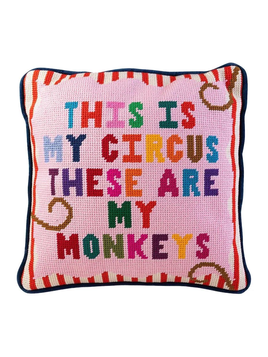 Furbish Studio My Circus Needlepoint Pillow