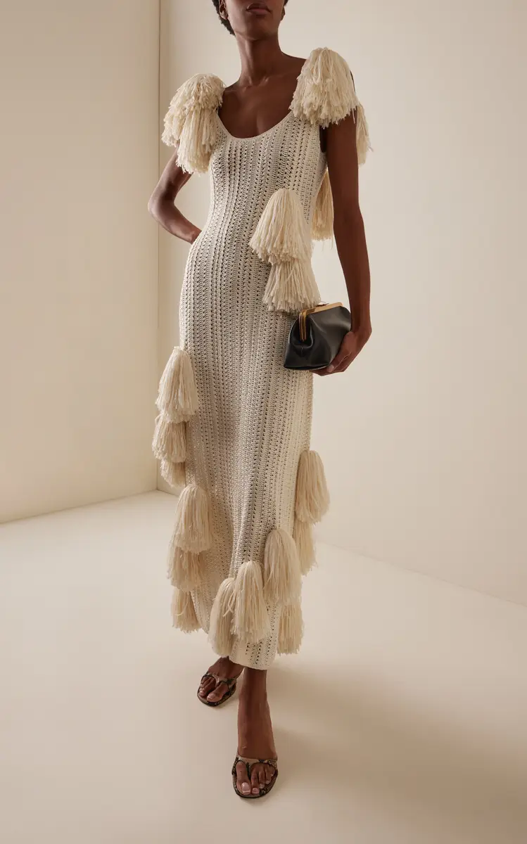 Heirlome Pom Pom Silk Maxi Dress | Thumbnail 3 Heirlome Pom Pom Silk Maxi Dress | Thumbnail 3