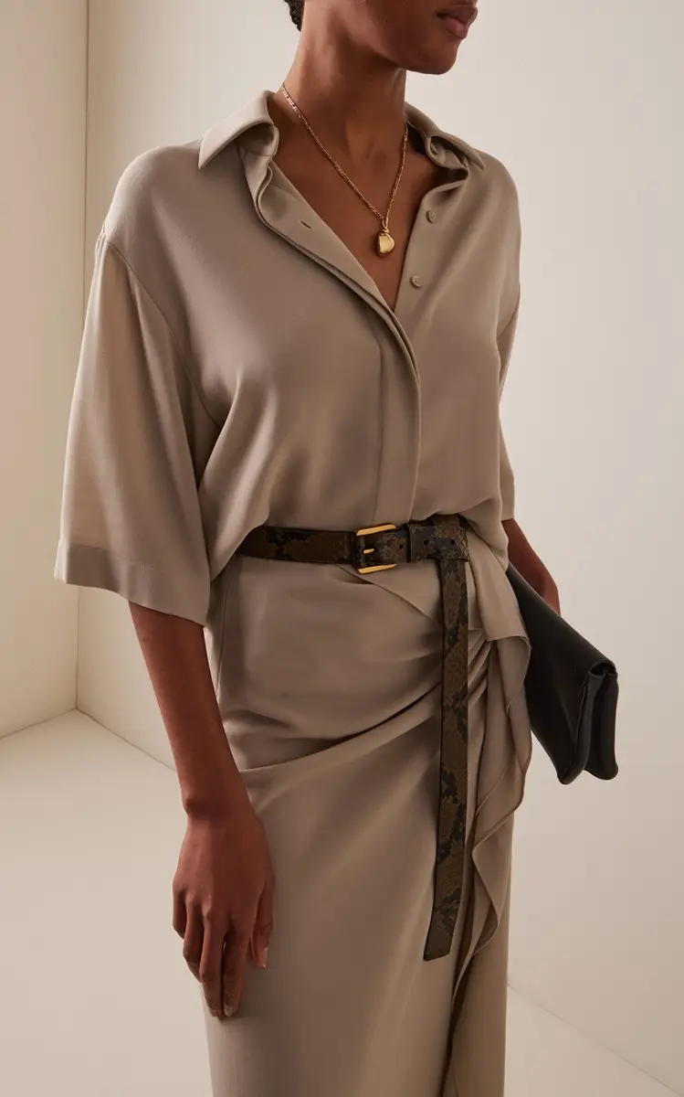 Michael Kors Collection Jodi Leather Belt | Thumbnail 2