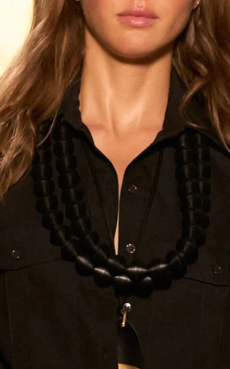 Michael Kors Collection Leather Beads Necklace | Thumbnail 2