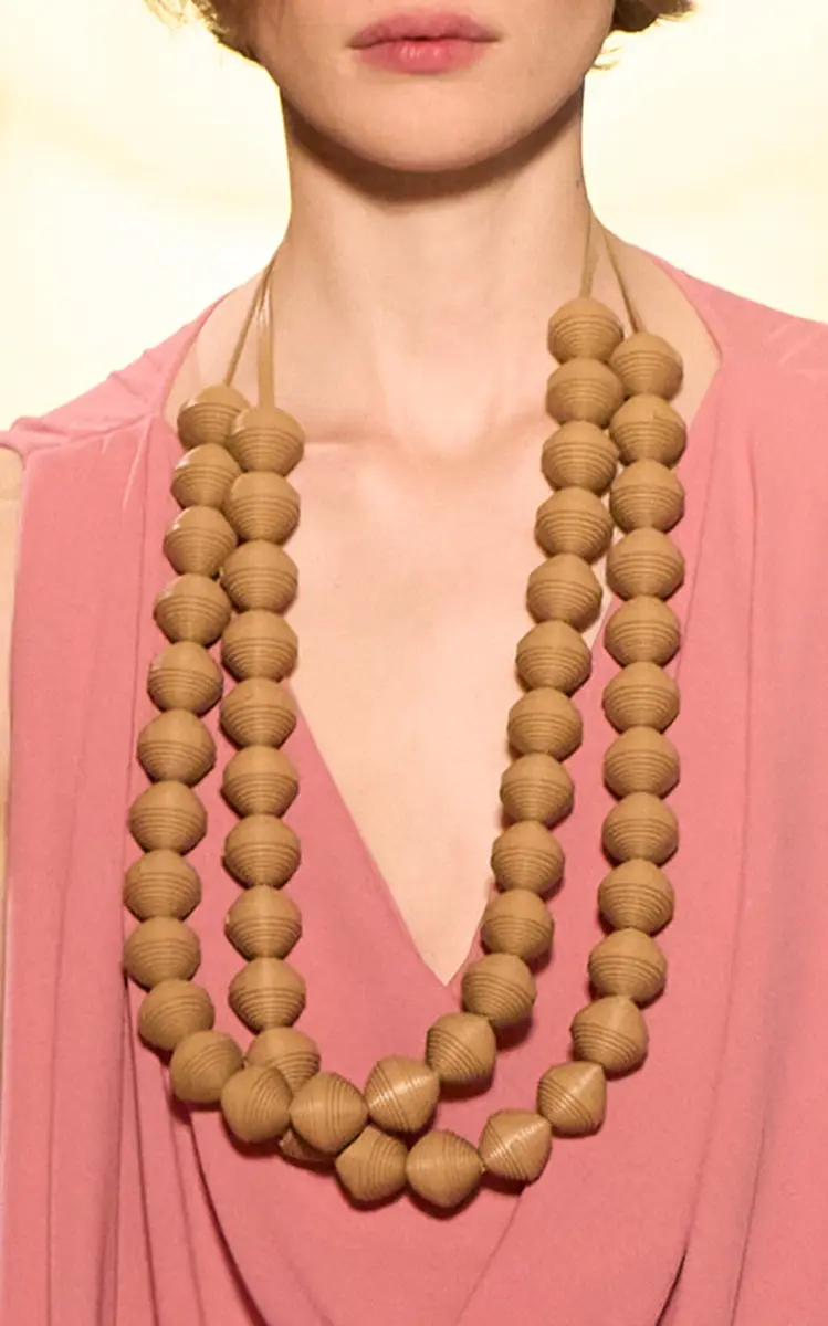 Michael Kors Collection Leather Beads Necklace