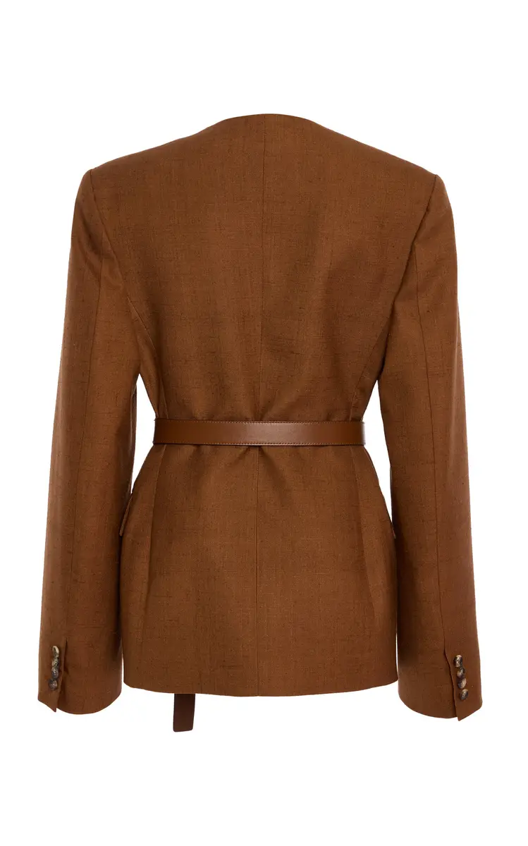 Michael Kors Collection Belted Silk-Canvas Blazer | Thumbnail 5 Michael Kors Collection Belted Silk-Canvas Blazer | Thumbnail 5