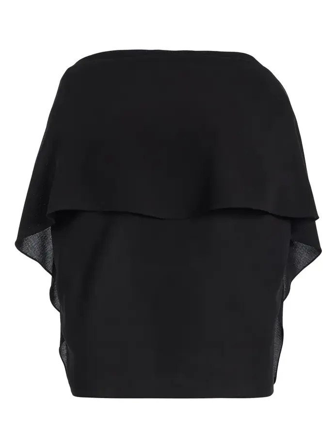 Michael Kors Collection Cape-Sleeve Fluid Wool Crepe Blouse