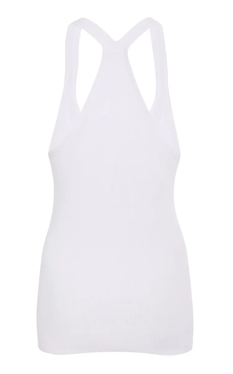Michael Kors Collection Ribbed Superfine Linen-Cotton Tank Top | Thumbnail 5