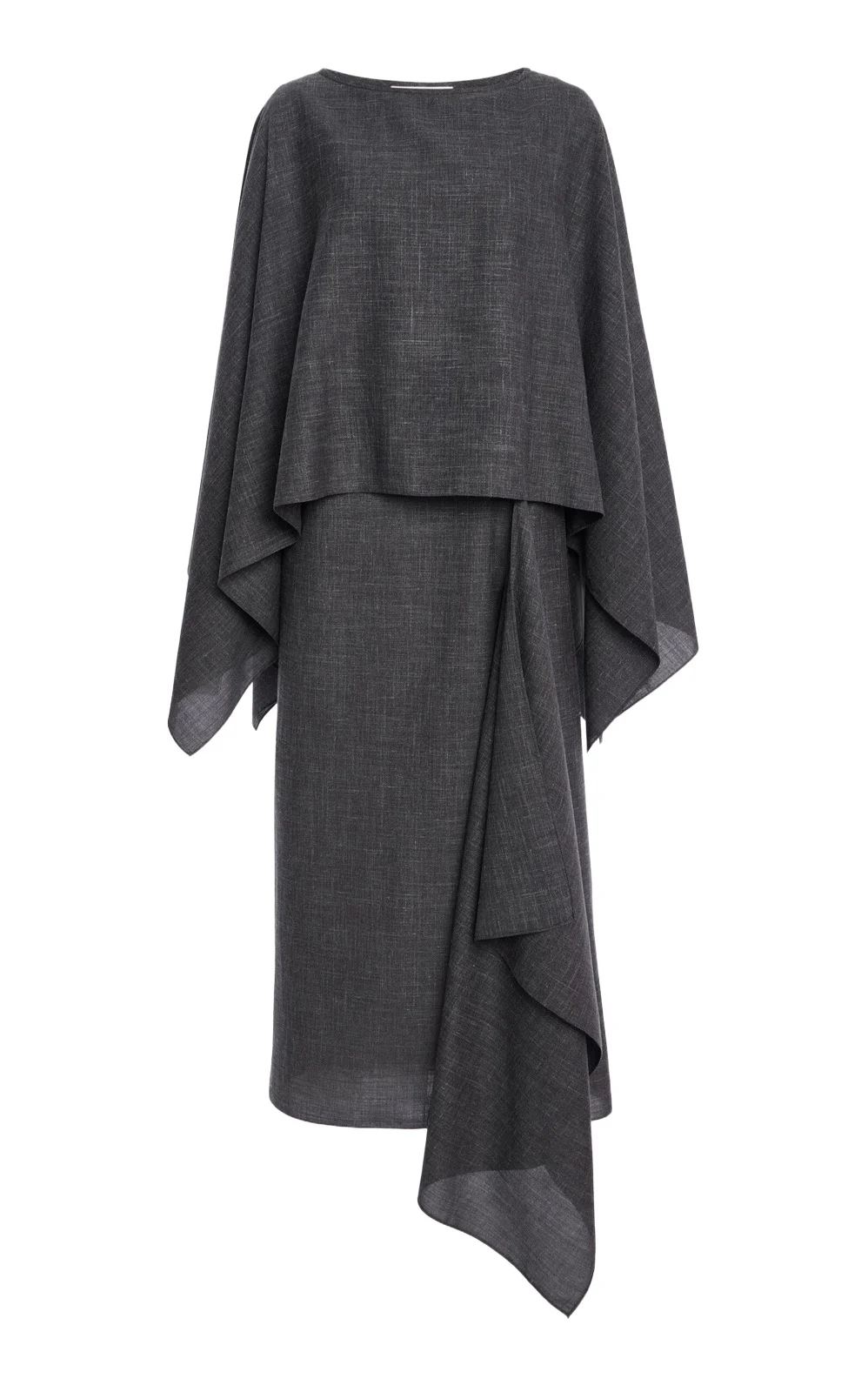 Michael Kors Collection Caftan-Top Wool-Blend Midi Dress