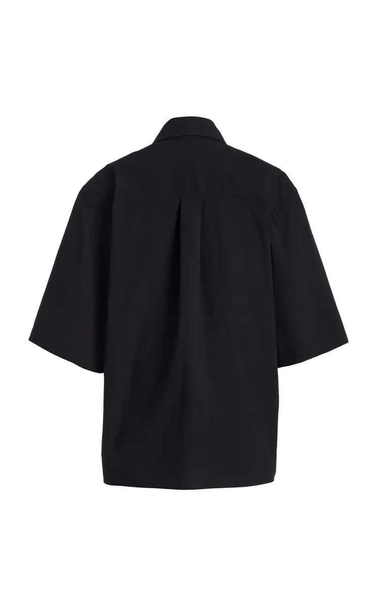 Michael Kors Collection Boxy Washed Cotton-Poplin Camp Shirt | Thumbnail 3