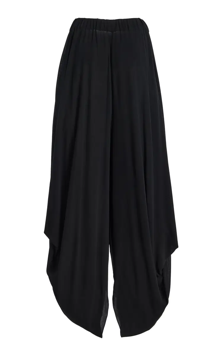 Michael Kors Collection Draped Georgette Jersey Wide-Leg Pants | Thumbnail 5
