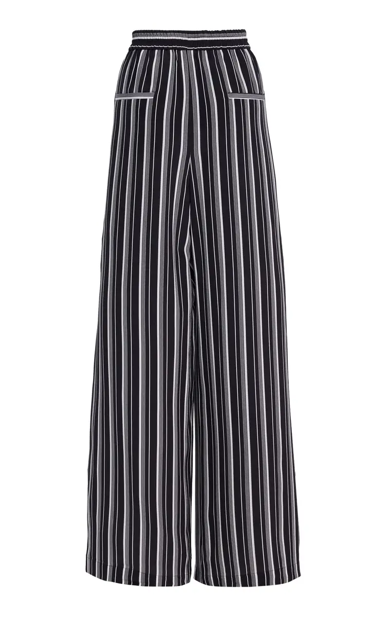 Michael Kors Collection Striped Crepe de Chine Wide-Leg Pants | Thumbnail 3