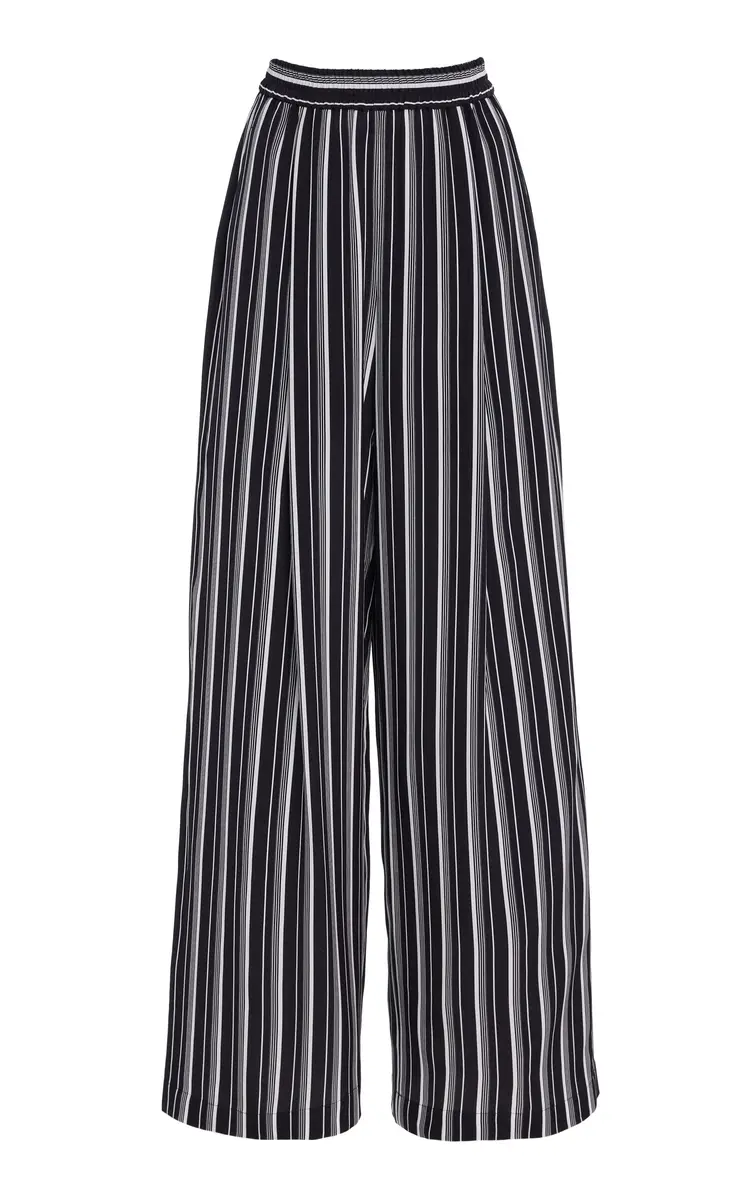 Michael Kors Collection Striped Crepe de Chine Wide-Leg Pants | Thumbnail 6