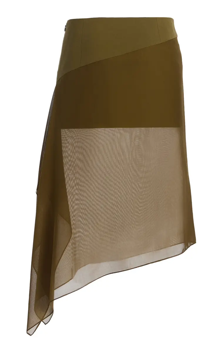 Michael Kors Collection Veiled Stretched Tissue Wool Crepe Midi Skirt | Thumbnail 3 Michael Kors Collection Veiled Stretched Tissue Wool Crepe Midi Skirt | Thumbnail 3