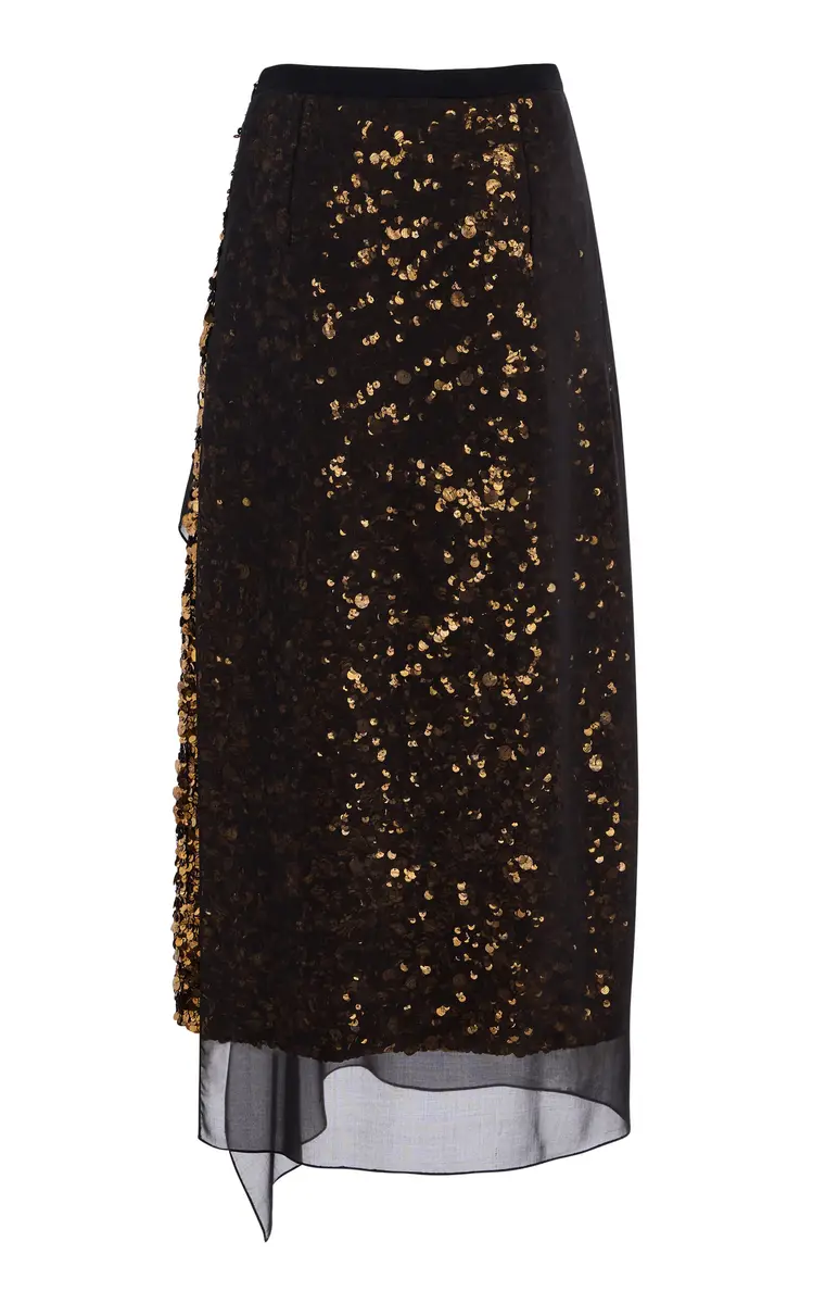 Michael Kors Collection Embellished Silk Georgette Midi Skirt | Thumbnail 5