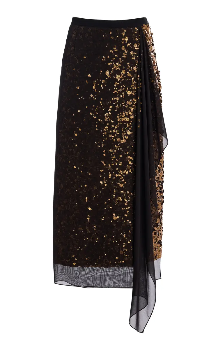 Michael Kors Collection Embellished Silk Georgette Midi Skirt | Thumbnail 6
